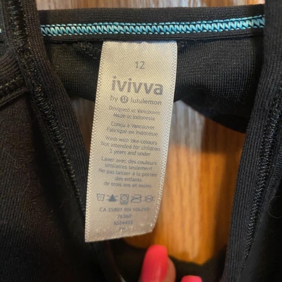 Ivivva By Lululemon Black Sports Drill Sports Bra Size 12 - Picture 2 of 4